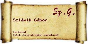 Szlávik Gábor névjegykártya